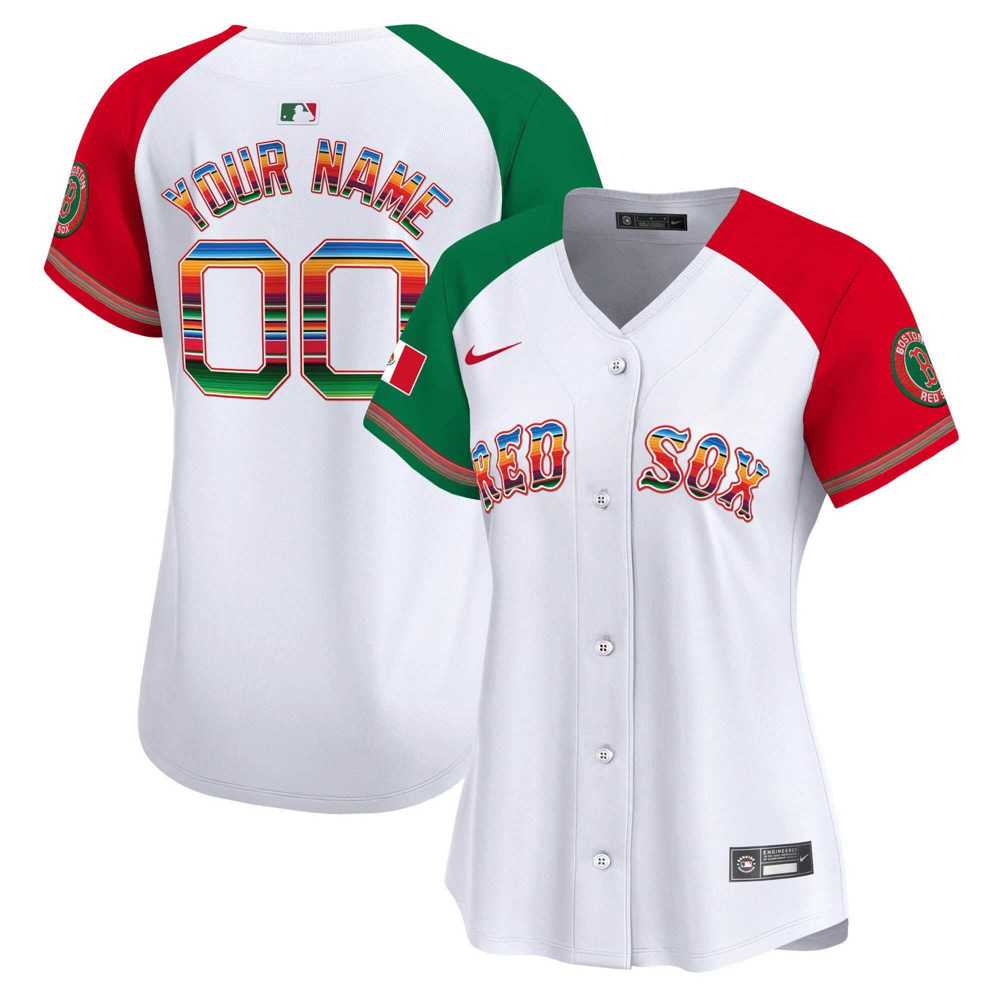 Women Boston Red Sox White 2024 Nike Mexico Vapor Premier Limited Custom MLB Jersey style 1->customized mlb jersey->Custom Jersey